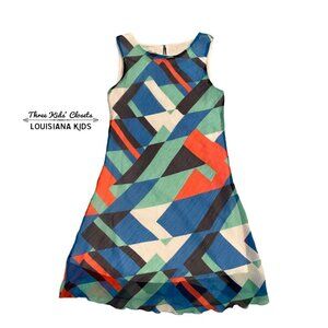 Plum Sz 12 Colorful Abstract Print Dress